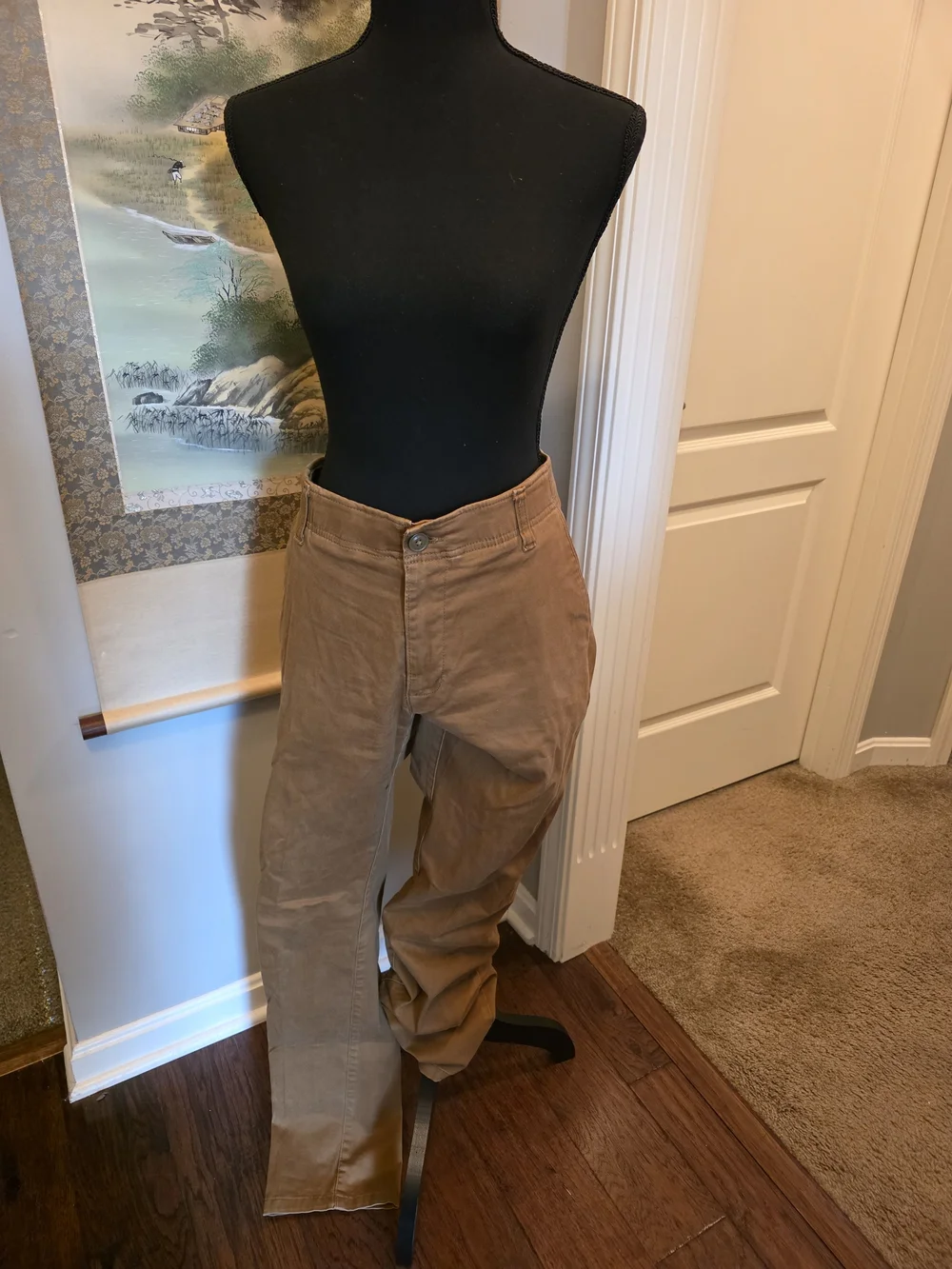 Men's Straight-Leg Cotton Pants in Brown